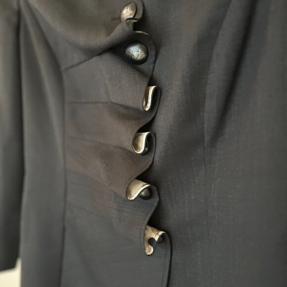 Armani Collezione Dark Grey Ruffled Blazer Size IT 44/US 8 - Picture 4 of 9